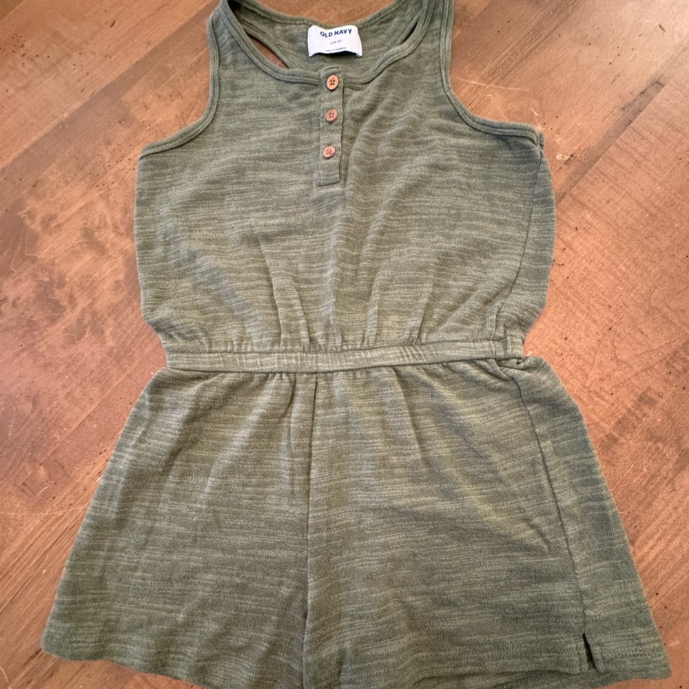 Girls Sleeveless Knit Green Old Navy Romper Size L 10-12